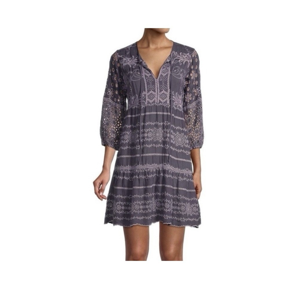 Johnny Was DELINA TUNIC DRESS Womens Medium Floral Long Sleeve Embroidered Boho‎